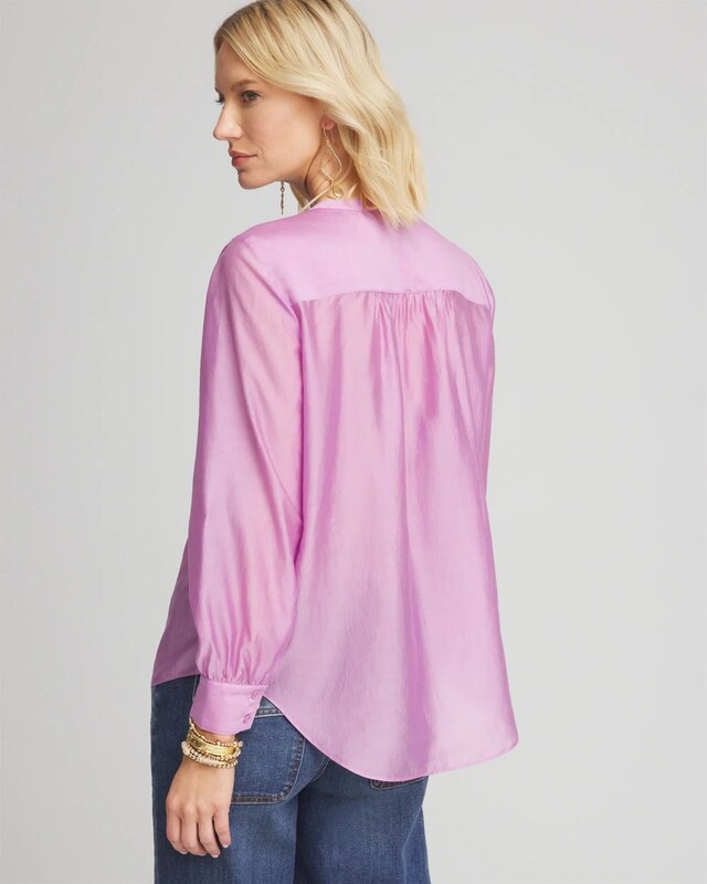 Tencel-Blend Sheer Blouse - image 3